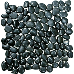 Black Polished Pebble Interlocking - stone tile